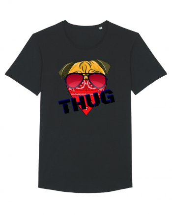 Funny Pug Pun .Thug tshirt Black