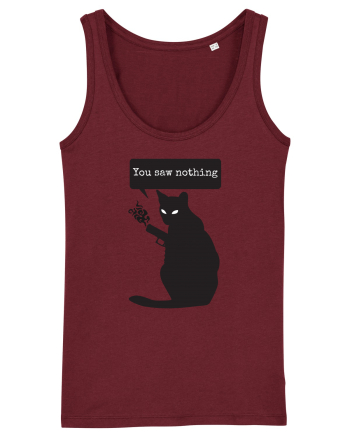 You Saw Nothing Funny Killer Cat Burgundy