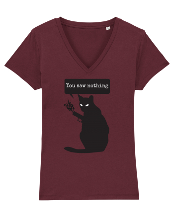 You Saw Nothing Funny Killer Cat Burgundy