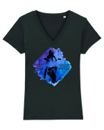 Motorcycle Tricou mânecă scurtă guler V Damă Evoker