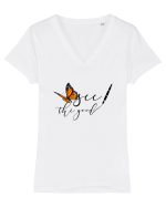 See the Good Tricou mânecă scurtă guler V Damă Evoker