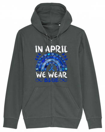 In Aprilie purtam albastru. Luna Autismului. In April we wear blue. Autism Anthracite