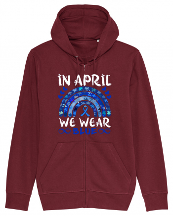 In Aprilie purtam albastru. Luna Autismului. In April we wear blue. Autism Burgundy