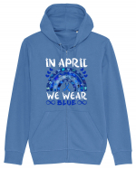 In Aprilie purtam albastru. Luna Autismului. In April we wear blue. Autism Hanorac cu fermoar Unisex Connector