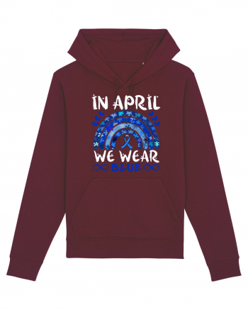 In Aprilie purtam albastru. Luna Autismului. In April we wear blue. Autism Burgundy