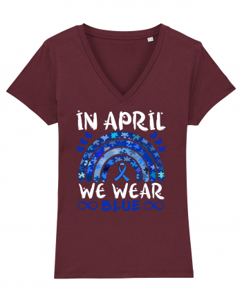 In Aprilie purtam albastru. Luna Autismului. In April we wear blue. Autism Burgundy