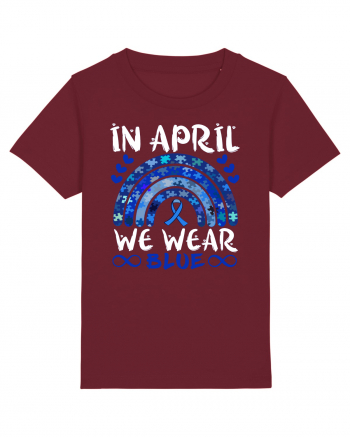 In Aprilie purtam albastru. Luna Autismului. In April we wear blue. Autism Burgundy