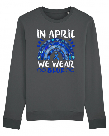 In Aprilie purtam albastru. Luna Autismului. In April we wear blue. Autism Anthracite