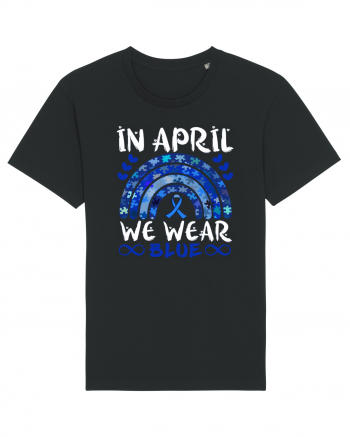 In Aprilie purtam albastru. Luna Autismului. In April we wear blue. Autism Black