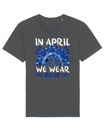 In Aprilie purtam albastru. Luna Autismului. In April we wear blue. Autism Anthracite