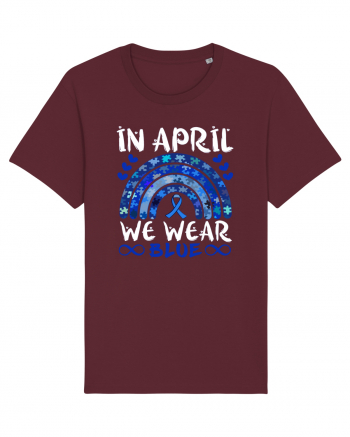 In Aprilie purtam albastru. Luna Autismului. In April we wear blue. Autism Burgundy