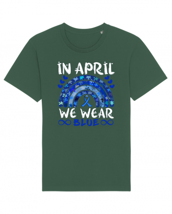 In Aprilie purtam albastru. Luna Autismului. In April we wear blue. Autism Bottle Green