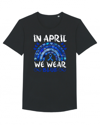 In Aprilie purtam albastru. Luna Autismului. In April we wear blue. Autism Black