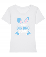 Eu sunt fratele mai mare iepurele de Paste. I'm the Big Bro Bunny Tricou mânecă scurtă guler larg fitted Damă Expresser