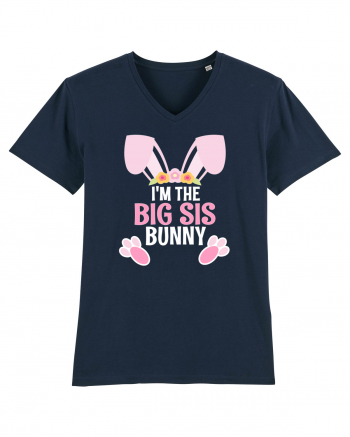 Sora mai mare tricou de Paste. I'm the Big Sis Bunny French Navy