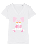 Cadou de Paste pentru mame. I'm the  Mama bunny Tricou mânecă scurtă guler V Damă Evoker