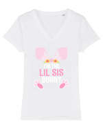 Sora mai mica cadou de Paste. I'm the Lil Sis Bunny Tricou mânecă scurtă guler V Damă Evoker