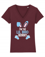 Cadou pentru fratele mai mic de Paste. I'm the Lil Bro Bunny Tricou mânecă scurtă guler V Damă Evoker