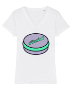 alienboi OREO Tricou mânecă scurtă guler V Damă Evoker