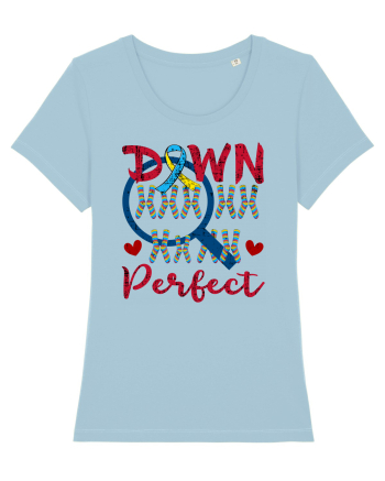 World Down 21 Trisomy Day Chromosomes Under Magnifying Glass Sky Blue