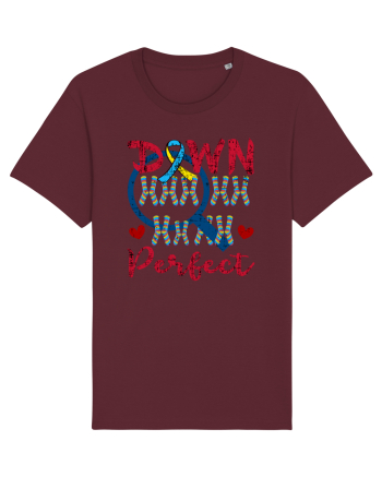 World Down 21 Trisomy Day Chromosomes Under Magnifying Glass Burgundy