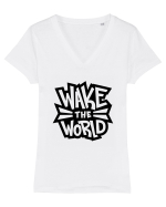 Wake the World Tricou mânecă scurtă guler V Damă Evoker