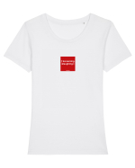 [Screaming & laughing] Tricou mânecă scurtă guler larg fitted Damă Expresser