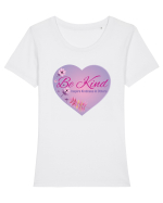 Be kind! Tricou mânecă scurtă guler larg fitted Damă Expresser