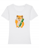 Hamster Destept Tricou mânecă scurtă guler larg fitted Damă Expresser