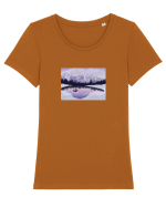 Purple Kitty Love  Tricou mânecă scurtă guler larg fitted Damă Expresser