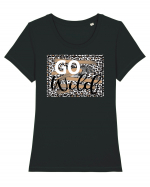 GO Wild Leopard Tricou mânecă scurtă guler larg fitted Damă Expresser