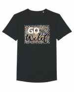 GO Wild Leopard Tricou mânecă scurtă guler larg Bărbat Skater