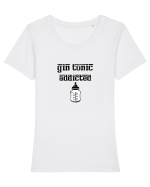 gin tonic addicted Tricou mânecă scurtă guler larg fitted Damă Expresser