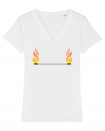 FIRE Stafffff Tricou mânecă scurtă guler V Damă Evoker