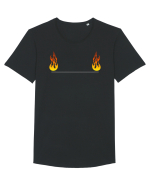 FIRE Stafffff Tricou mânecă scurtă guler larg Bărbat Skater