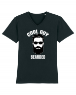 Cool Guy Bearded Tricou mânecă scurtă guler V Bărbat Presenter