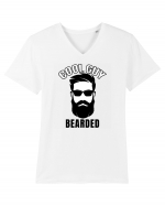 Cool Guy Bearded Tricou mânecă scurtă guler V Bărbat Presenter