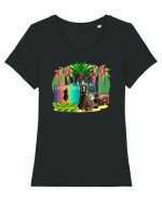 Exploration world Tricou mânecă scurtă guler larg fitted Damă Expresser