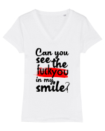 My Smile Tricou mânecă scurtă guler V Damă Evoker