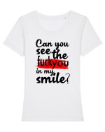 My Smile Tricou mânecă scurtă guler larg fitted Damă Expresser
