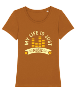 My Life is Just Music Tricou mânecă scurtă guler larg fitted Damă Expresser