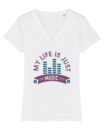 My Life is Just Music Tricou mânecă scurtă guler V Damă Evoker