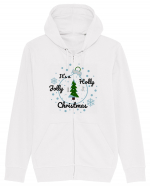 Mesaj de Craciun : It's a Holly Jolly Christmas - Albastru Hanorac cu fermoar Unisex Connector