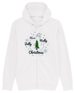 Mesaj de Craciun : It's a Holly Jolly Christmas - Albastru Hanorac cu fermoar Unisex Connector