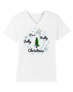 Mesaj de Craciun : It's a Holly Jolly Christmas - Albastru Tricou mânecă scurtă guler V Bărbat Presenter