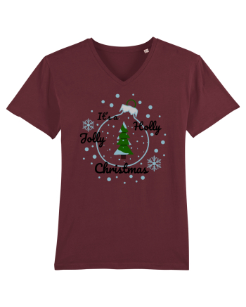 Mesaj de Craciun : It's a Holly Jolly Christmas - Albastru Burgundy