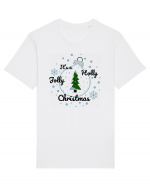 Mesaj de Craciun : It's a Holly Jolly Christmas - Albastru Tricou mânecă scurtă Unisex Rocker