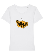 Grrrr Tricou mânecă scurtă guler larg fitted Damă Expresser