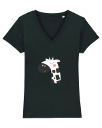 Tricou Girafa Tricou mânecă scurtă guler V Damă Evoker