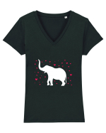 Tricou Elefant Tricou mânecă scurtă guler V Damă Evoker